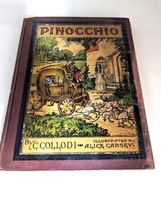 RARE 1917 Pinocchio by G. Collodi Ilustrated by Alice Carsey Rare HC Front Cover - Picture 1 of 3
