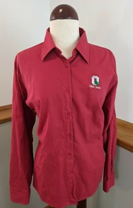 OHIO STATE BUCKEYES Cutter & Buck Full Button Red Knit Shirt Women's Size XXL - Picture 1 of 11