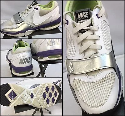 Nike Air Max TR1 Trainer One Sz 8 Women White Leather Running Shoes EUC YGI M6-2 - Image 1 of 4