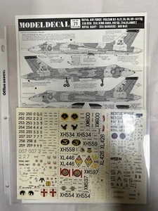 NEU Vintage Modell Aufkleber Nr. 71 RAF Sea King Harriers Kriegsflugzeug Maßstab 1:72 (PD3) - Bild 1 von 3