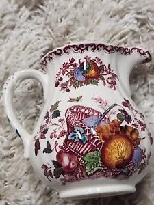 Jarra jarra crema leche Inglaterra cesta de frutas Ironstone patente de albañil vintage - Imagen 1 de 13