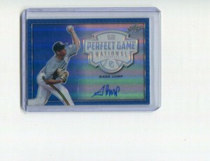 2020 Leaf Perfect Game Metal Autographs Blue Prismatic Gage Jump Auto 9/10