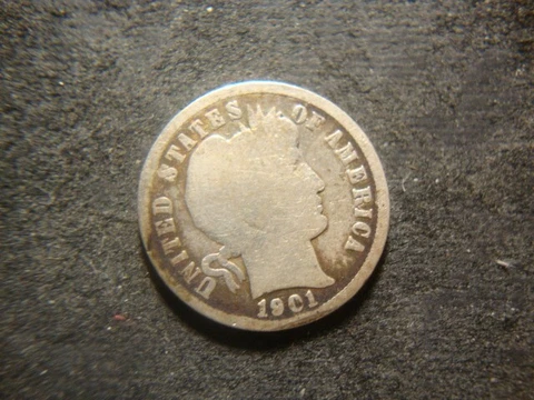 1901-S Full Date Barber Liberty Dime Decent Rims MTX Cover