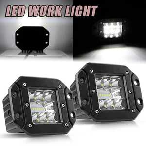 2X 5"Flush Mount LED Cube Pods Light Backup Reverse Front Rear Bumper Fog Lights - Picture 1 of 10