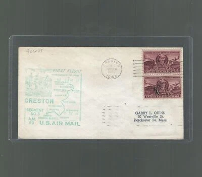 US First Flight Cover Midwest Air Creston Iowa 1950 US Sc 993 Railroad Engineers - Image 1 of 2