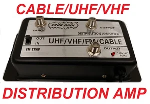 HD ANTENNA DISTRIBUTOR AMPLIFIER SIGNAL BOOSTER CABLE TV AMP COMCAST UHF FM VHF - Picture 1 of 4