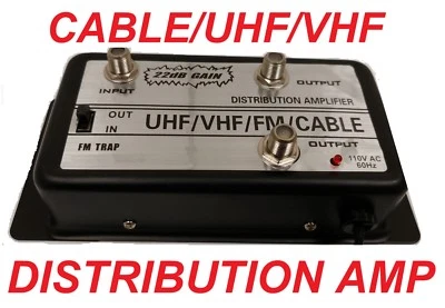 HD ANTENNA  DISTRIBUTOR AMPLIFIER SIGNAL BOOSTER CABLE TV AMP COMCAST UHF FM VHF - Image 1 of 4
