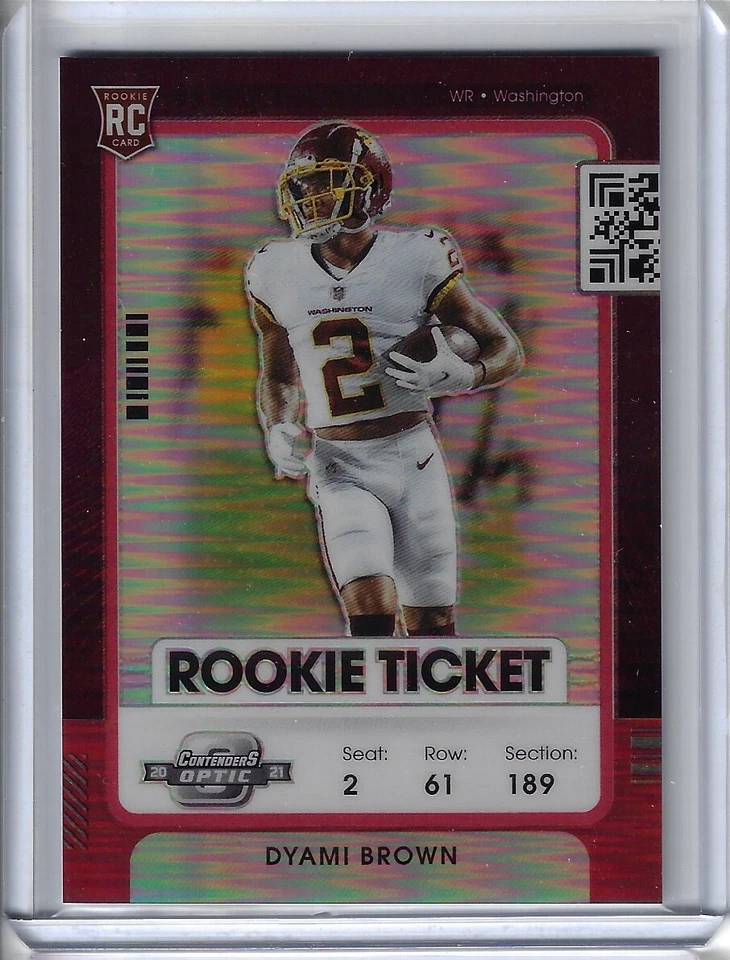 2021 Panini Contenders Optic Dyami Brown RED PRIZM #168/175 Washington * - Image 1 of 1