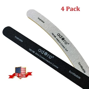 4 Nail File Double Sided Manicure Emery Boards Manicure Pedicure Tool #100 #180 - Picture 1 of 5