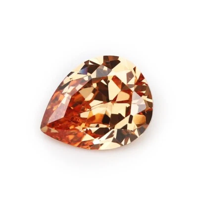 AAAAA 12x16MM 14.53CT Champagne Pear Cut Shape CZ VVS Loose Gemstone - Image 1 of 4