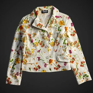 Dolce Gabbana D&G Vintage Women Multicolor Floral Blazer Jacket Size 42 S-M - Picture 1 of 7