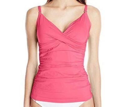 Camiseta Tankini Calvin Klein Torcida Frontal Acanalada Albaricoque XS XSmall Nueva con Etiquetas Foto 1 de 2