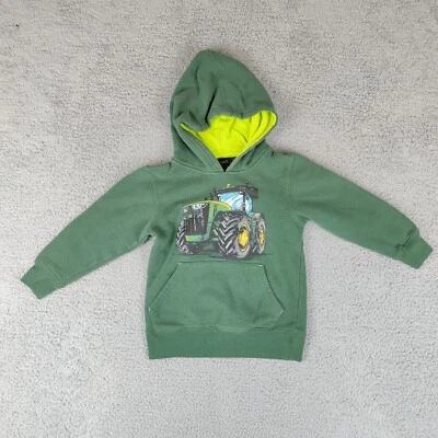 John Deere Hoodie Boys 4 Green Pullover Hooded Sweatshirt Tractor Graphic logo - Image 1 of 4