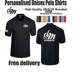 Custom Printed Polo Shirt Unisex Personalised Club Workwear Event Stag - Picture 1 of 3