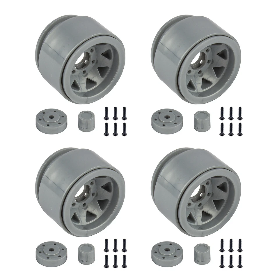 Team Associated Enduro Trigon 1.55 Rock Crawler Silver Beadlock Wheels 4pcs - Image 1 of 1