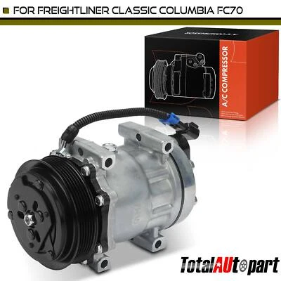 Compresor de aire acondicionado con 6 ranuras para Freightliner Classic Columbia FC70 FS65 MB60 MB70 Foto 1 de 4