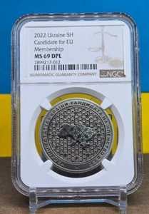 2022 UKRAINE 5H UAH GRANTING OF CANDIDATE FOR EU MEMBERSHIP - NGC MS69 DPL COIN - Picture 1 of 14