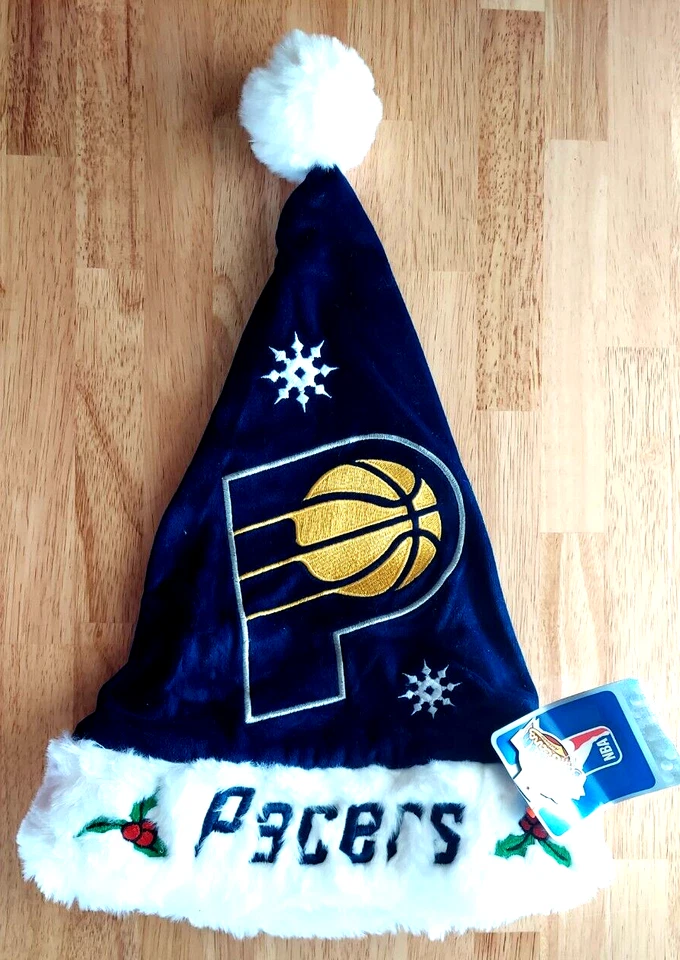 Indiana Pacers Sombrero Santa Medias Gorra Navidad Vacaciones Peluche Copos de Nieve NBA Nuevo Foto 1 de 4