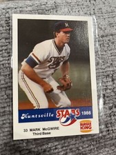 1986 Burger King Huntsville Stars Mark McGwire Pre Rookie Card Athletics A’s