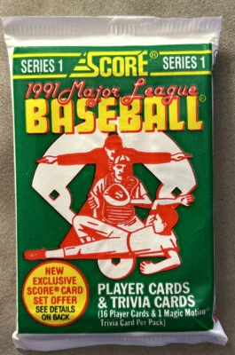 1991 Score Baseball Pack Rick Parker Rookie Giants (Top) Mel Hall Yankees (Back) - Image 1 of 2