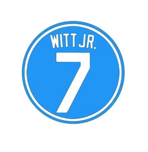 BOBBY WITT 2023 KC Royals custom Multi Layer Color Vinyl Decal Sticker 2x2 Inch - Imagen 1 de 5