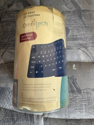 Omnitech Flexible Keyboard Spill Proof Washable Full Size 107 Keys Blue  USB+PS2 - Image 1 of 4