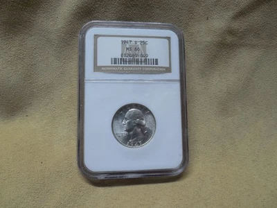 1947-S  25C WASHINGTON SILVER QUARTER "SAN FRANCISCO MINT" NGC MS66 012059.069 - Image 1 of 2