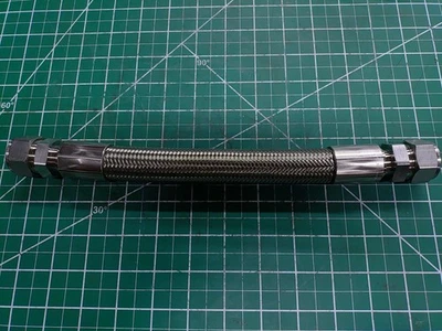 Swagelok 12" Braided Hydraulic Hose 3/4" OD Compression Fittings Stainless Steel - Image 1 of 3