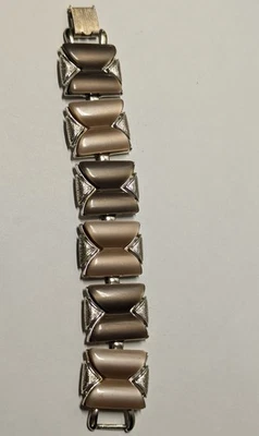 Vintage Bronze Coro Link Bracelet Gold Tone Signed 7.5" Long 1 1/8" Wide MCM - Image 1 of 4