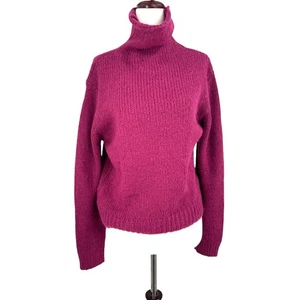 NIU Pullover Damen S rosa Grobstrick italienische Alpaka Wolle hochgeschlossen warm kuschelig - Bild 1 von 15