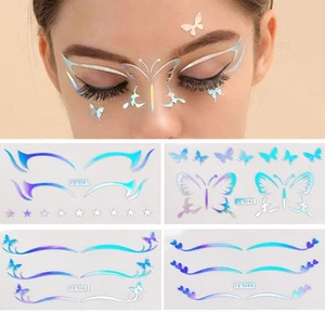 Waterproof Glitter Temporary Tattoo Sticker Makeup Eyeliner Sticker Women - Picture 1 of 31