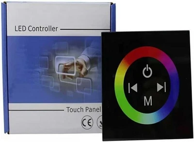 Wall-Mounted Touch Panel RGB Dimmer DC12-24V Full Color Controller for LED Strip - Image 1 of 4