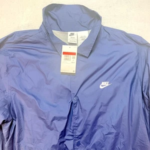 Nike Mens L Tall Lightweight Coach Jacket Blue Windbreaker - Picture 1 of 9