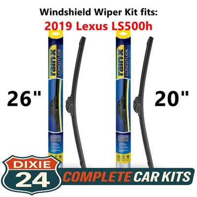 Rain-X Longitude Windshield Wiper Kit fits: 2019 Lexus LS500h (26" & 20") - Image 1 of 4