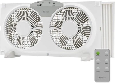 Ventilador de ventana digital doble HOLMES 9", aspas de flujo de aire reversibles, 9 pulgadas, blanco  Foto 1 de 4