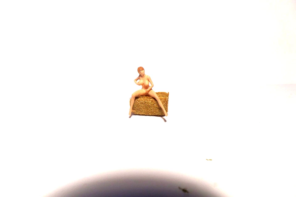 1:87 Sexy Character Woman on Hay Bales (1003) - Image 1 of 1