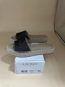 Lauren Ralph Lauren Polly Logo Sandals Women Size 8B Retail $135 New - Picture 1 of 16