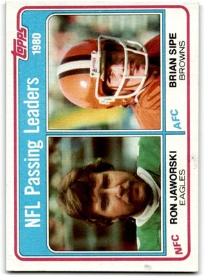 1981 Topps 1980 Passing Leaders - Ron Jaworski/Brian Sipe Philadelphia - Image 1 of 2