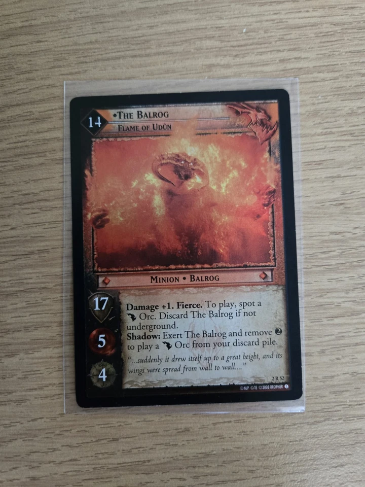 LOTR TCG Mines of Moria THE BALROG FLAME OF UDUN 2R52 FOIL NM - Image 1 of 2