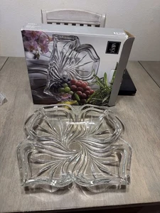 Mikasa  Crystal Serving Platter Flores Clear 13” New With Original Box - Picture 1 of 3