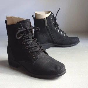 Earth Leather Lace-Up Ankle Boots Janel Black size 6 - Picture 1 of 9