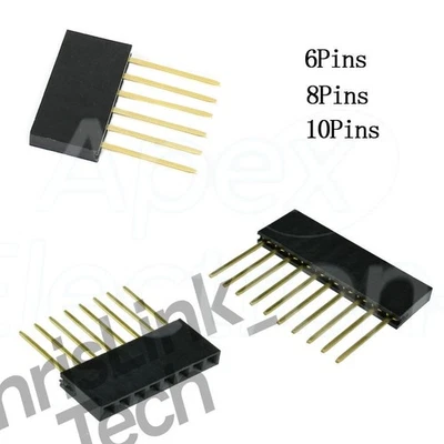 6/8/10Pin Female Tall Stackable Header Connector Socket Arduino Shield 2.54mm - Image 1 of 2