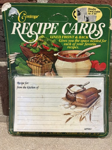 Rare Vintage Conimar Double Blank Recipe Cards New In Package 6”x5 ...