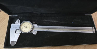 CALIBRATED Helios Stainless Dial Caliper 6 inch Germany Metric Standard 260075 - Image 1 of 4