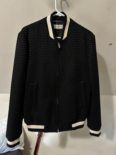 SAINT LAURENT (YSL) Saint Laurent Teddy Bomber Giacca Zig Zig Lana