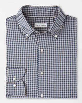 NUEVA CAMISA DEPORTIVA PARA HOMBRE PETER MILLAR L/S CONWAY CROWN LITE algodón elástico, MEDIANA Foto 1 de 4