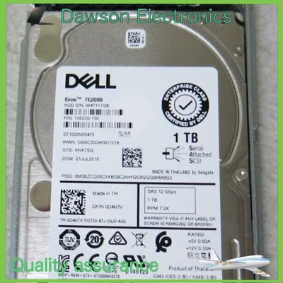 0D4N7V D4N7V Dell 1TB SAS 12G 7.2K SFF 512n HDD Hard Drive 14/15/16G KIT - Image 1 of 4