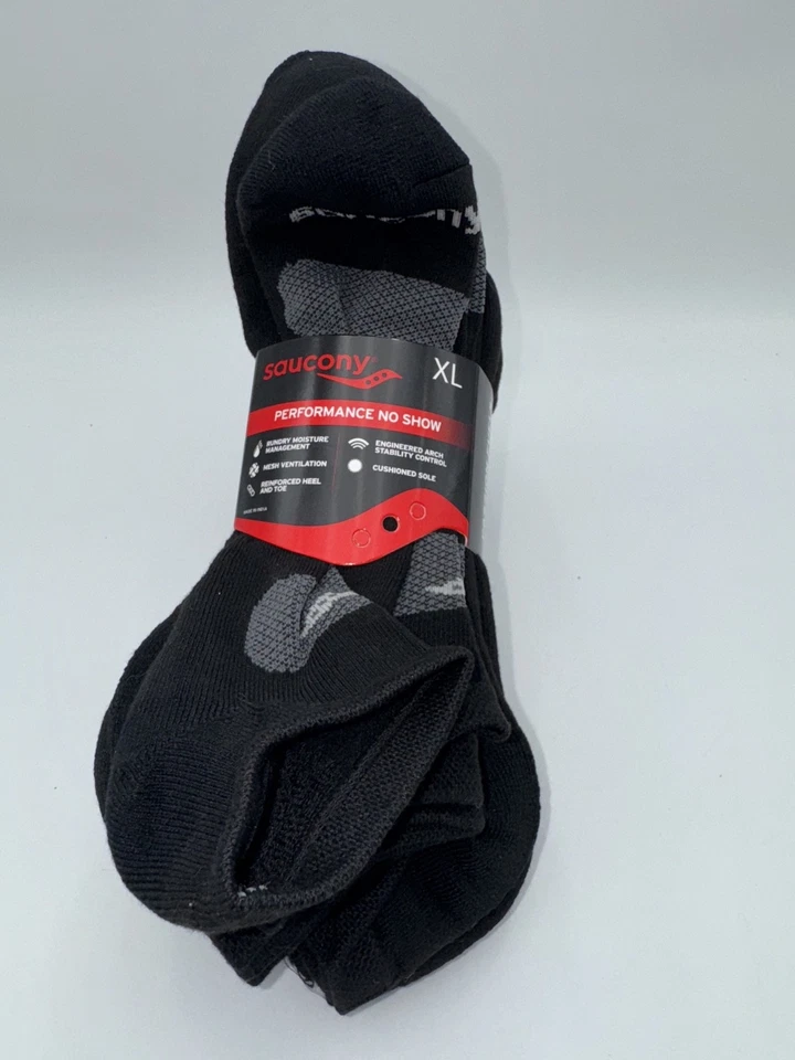 Calcetines Saucony Rundry para hombre de malla ventiladores ajuste cómodo rendimiento no show Z102 Foto 1 de 3