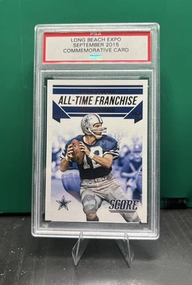 ROGER STAUBACH 2015 Panini PONTUAÇÃO PSA LAJE LONGA PRAIA EXPOSIÇÃO CARTÃO COMEMORATIVO - Imagem 1 de 2