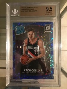 #11/50 Zach Collins RC 2017-2018 Donruss Optic Blue Prizm BGS 9.5 Spurs